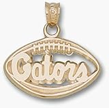 Univ Of Florida Gators Pierced Football Charm/Pendant -14K/10K, Stainless Steel or Gold Plated