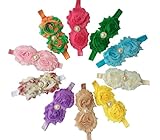 Qandsweet 10 Pcs Baby headbands Girl's Hair bows Hairband