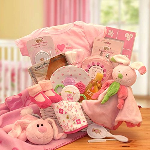 Bunny Hug for the New Baby Girl Gift Basket