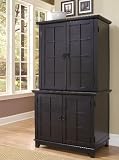 Arts & Crafts Compact Computer Cabinet & Hutch Black Finish