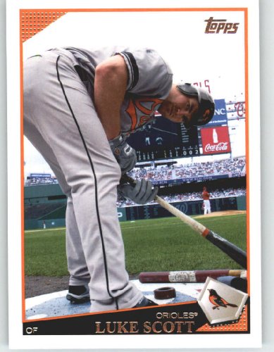 2009 Topps Baseball Card # 331 Luke Scott - Baltimore Orioles - Shipped In Protective Screwdown Display Case!