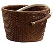 Suncast WHP80 Resin Wicker Garden Hose Pot with 80-Foot Hose Capacity (Hose Not Included)