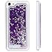 5C Case,funy flowing Quicksand Stars Liquid Shiny Bling Glitter Sparkle Transparent Crystal Clear Hard PC Cover Case for Apple iphone 5C (purple)