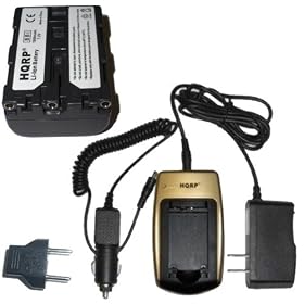 HQRP Battery Charger and Battery compatible with SONY MVC-CD200 MVC-CD250 MVC-CD300 MVC-CD350 MVC-CD350E MVC-CD400 MVC-CD500 Digital Camera plus Euro Plug Adapter