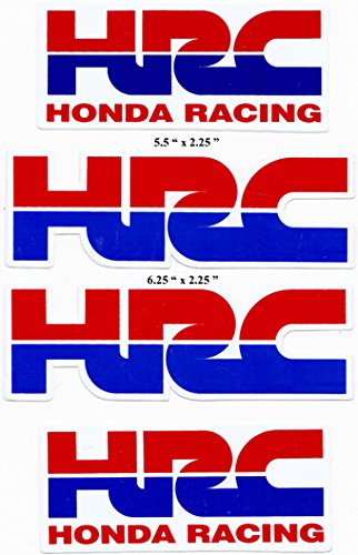 HRC Die-cut & Honda Racing Label Red/blue Decal Sticker Set 4 Pieces
