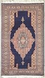 4'0 x 5'11 Pak Medallion Area Rug with Silk & Wool Pile - | Category 4x6 Rug | Handmade Pak Persian Silk and Wool Rugs
