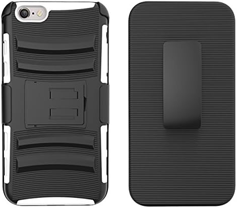 Iphone 6 Plus/ 6s Plus Case -White Colored -3in1-Heavy duty-Best Quality Accessory -Kickstand Combo Case with Belt Clip Holster-Shockproof -Popular Design-Great Gift Quality-Many Colors-Grab one NOW!