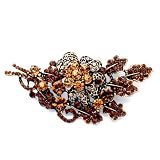 Pugster Bunch Leaves November Birthstone Topaz Rhinestone Crystal Brooches Pins