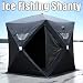 Ice Fishing Shanty 4 Person Pop Up Hut Portable Shelter Folding Tent Black NEW