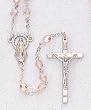 20" Silver Tone Rosary with 5mm Pink Beads - Imported from ITALY 20" Silver Tone Rosary with 5mm Pink Beads - Imported from ITALY