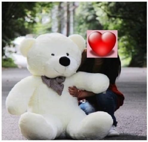 Giant 100cm BIG Cute White Plush Teddy Bear Huge 39'' Soft 100% Pp Cotton Toy by worldchance
