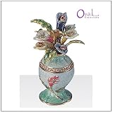 Jewelry Trinket Box with Crystal - Green Vase