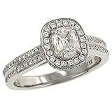 2 Row Pave and Cushion Cut Diamond Eng. Ring 1.09cttw