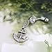 docooler 316L Surgical Steel Body Jewelry Rhinestone Anchor Dangle Button Barbell Belly Navel Ring Bar Piercing Chain