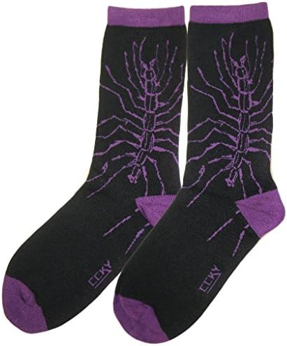 CCKY Australian Art Womens Cotton Rich 1/4 Crew Sock-Centipede Black (Sz 5-8)