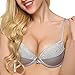 Ekouaer Women's Satin Demi Minimizer Underwire Bra Sexy Everyday Bra Gray
