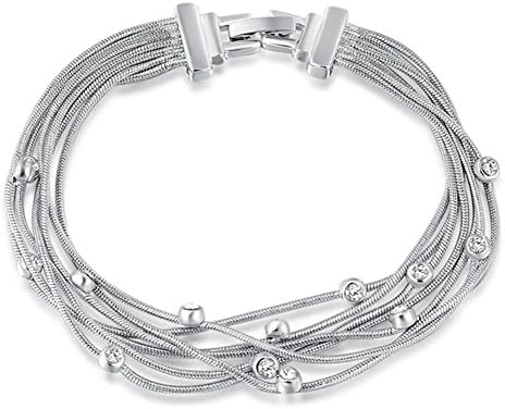 Austrian crystals platinum silk white diamond bracelet