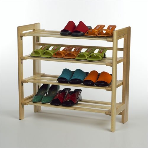 Winsome 81228 Natural Beechwood SHOE RACK 4-TIER 