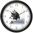 Hey Diddle Diddle the Cat & the Fiddle - from Mother Goose by Artist: Sylvia Long Wall Clock by WatchBuddy Timepieces (Hunter Green Frame)