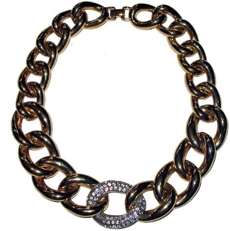 Fallon Chunky Chain Link Pave Biker Choker (Gold)