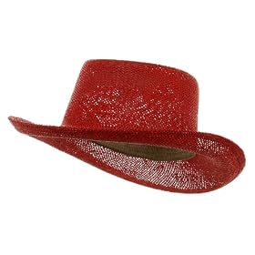 New Gambler Straw Hats-Red W35S18C