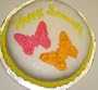 Carrot Decorated Cake Single Layer 8" RoundTopped with Tropical Punch and Grape Gummie