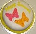 Gourmet Food : Carrot Decorated Cake Single Layer 8" RoundTopped with Cherry and Orange Butterfly Gummie