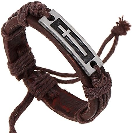 Oren Bravo Unisex Vintage Punk Style Brown Leather Bracelet