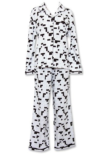 Sleepyheads Crossword Black & White Lounger Pajama