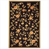 IMAGE OF Safavieh Chelsea Collection HK263B Hand-Hooked Black Wool Area Runner Rug, 2-Feet 6-Inch by 6-Feet