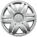 Drive Accessories KT925-15S/L 15" Silver and Lacquer ABS Plastic Wheel Cover Replica Hubcaps - Pack of 4