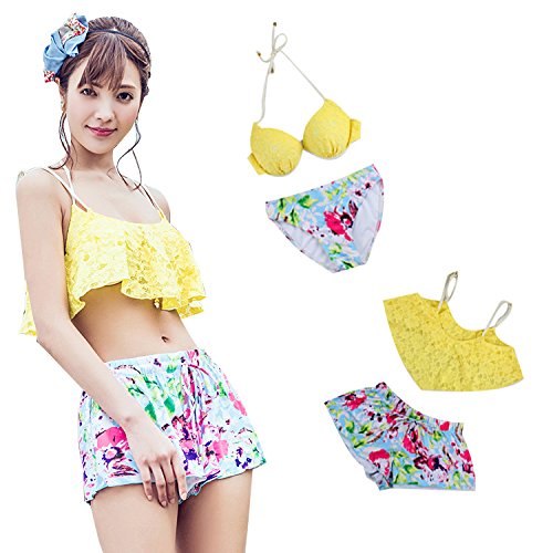 水着 レディース 体型カバー ビキニ ショートパンツ セパレート ロンパース