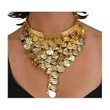 Necklace, Gold Color Coins, Triangular