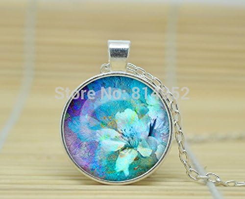VintaStore Art Glass Necklace Lily Pendant Lily Necklace Lily Jewelry Flower Necklace Mother'S Day Necklace A1465