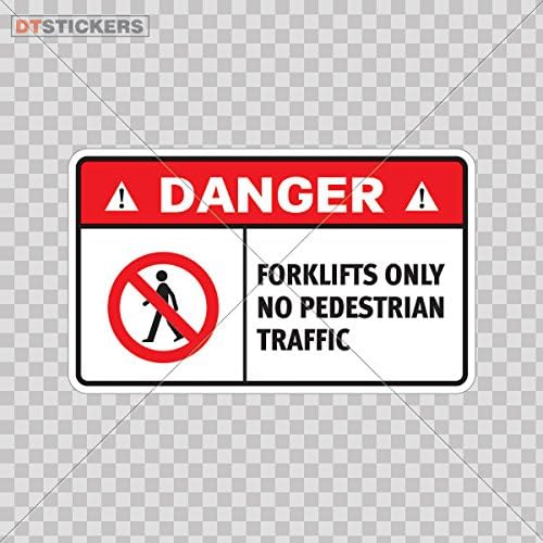 Sticker Decal Safety Sign Danger Forklifts Only. No Ped Color Print (9 X 5.4 ... Size: 5 X 3 Inches Vinyl color print