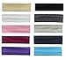 Styla Hair 10 Pack Yoga Headbands - Elastic Cotton Multi-Function Sports Head Bands Stretchy Wraps (Variety)