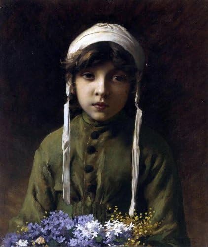 Charles Sprague Pearce The Little Flower Girl - 16" x 20" Premium Canvas Print Gallery Wrapped