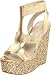 Nine West Women's Bealright Ankle-Strap Sandal,Gold,7.5 M US