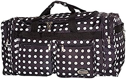 Ez Luggage Travel Gear 30" Duffel Bag Black with White Polka Dots