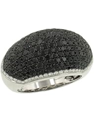 Domed Black (2.55ct) & White (.38ct) Pave Diamond Ring