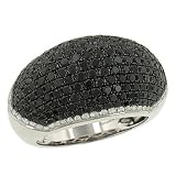 Domed Black (2.55ct) & White (.38ct) Pave Diamond Ring