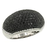 Domed Black (2.55ct) & White (.38ct) Pave Diamond Ring