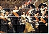 IMAGE OF Frans Hals People Floor Tile Mural 15. 17x21.25 inches using (20) 4.25x4.25 ceramic tiles.