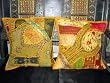 Christmas Gift-2 Yellow Vintage Sari Toss Pillow Cushion Covers Free Shipping