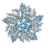 Turquoise Flower Pin Brooch
