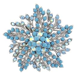 Pugster Turquoise Flower Brooch by 