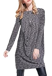 Spring Summer Winter Sweater Long Sleeves Polyester Midi Dress 