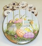 Gourmet Food : Scott's Cakes 1 lb. Linzer Cookies in a Easter Basket Tin