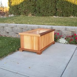 Amazon.com : Wood Country Rectangle Cedar Wood Boise Patio Planter Box 