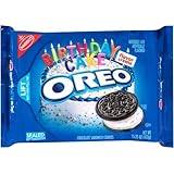 Nabisco, Oreo, Birthday Cake Creme, Chocolate Cookie, 15.25oz Bag (Pack of 4)